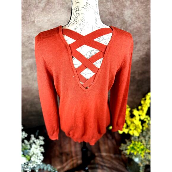 Love Ellie Mia Back Detail Sweater - Burnt Orange - size L - Picture 8 of 10